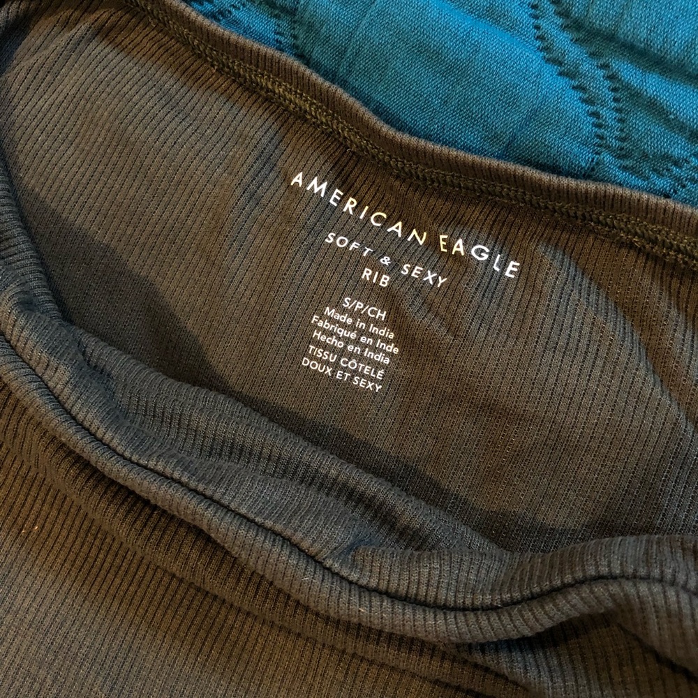 Army Green Ribbed Tube Top